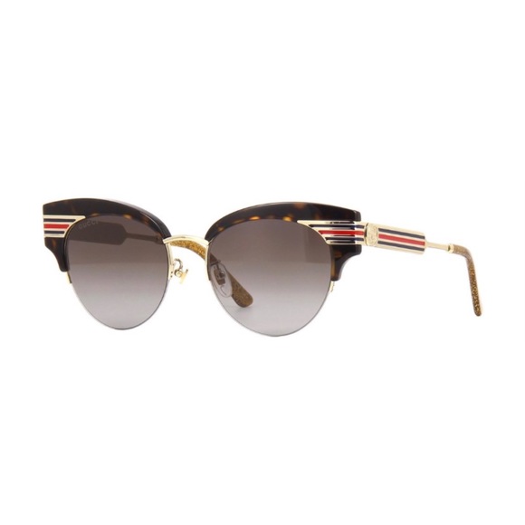 💯Authentic Gucci Sylvie Havana Cat Eye Sunglasses GG0283S - Picture 1 of 15
